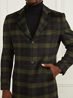 Single Breasted Plaid Coat