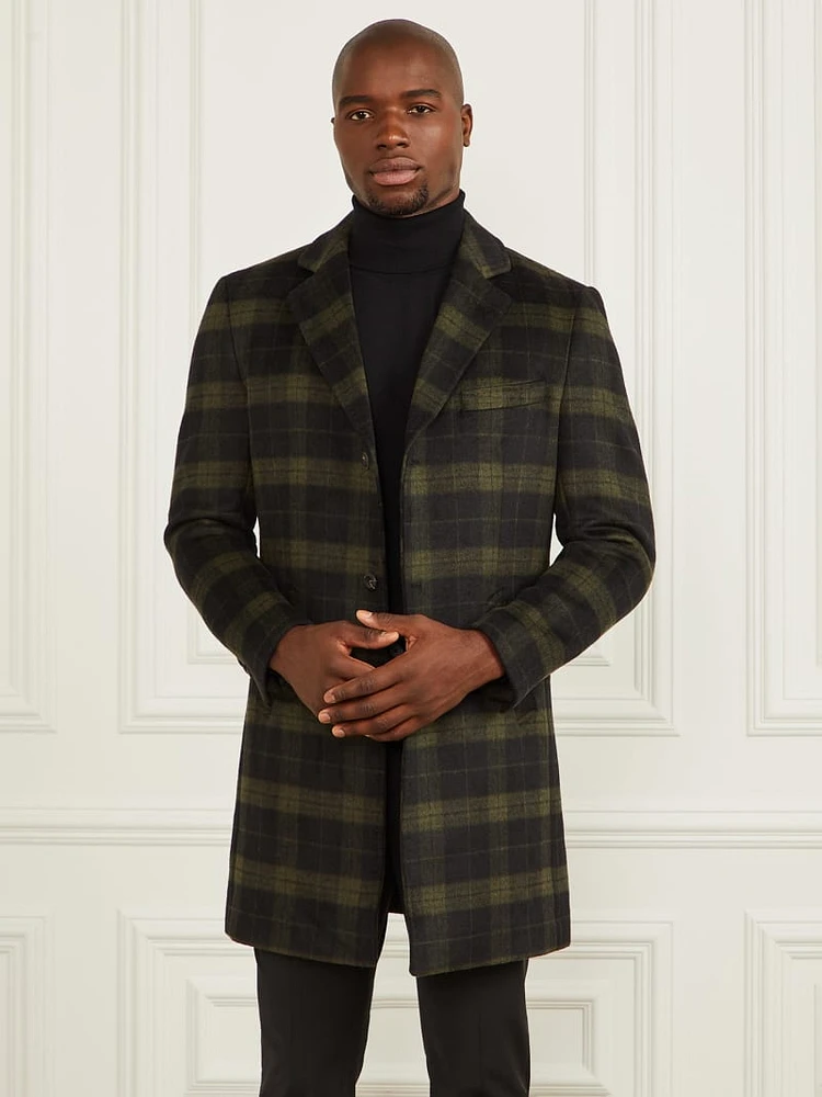 Single Breasted Plaid Coat