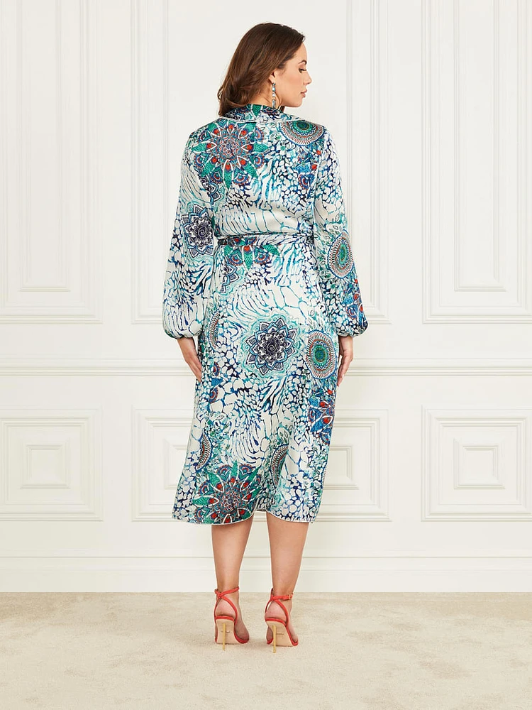 Mina Printed Wrap Dress