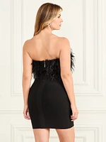 Evita Feather Bandage Dress