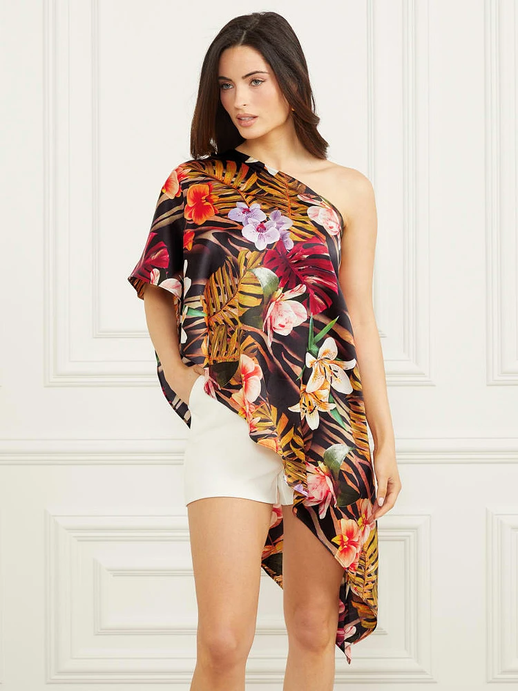 Cabo Printed One-Shoulder Top