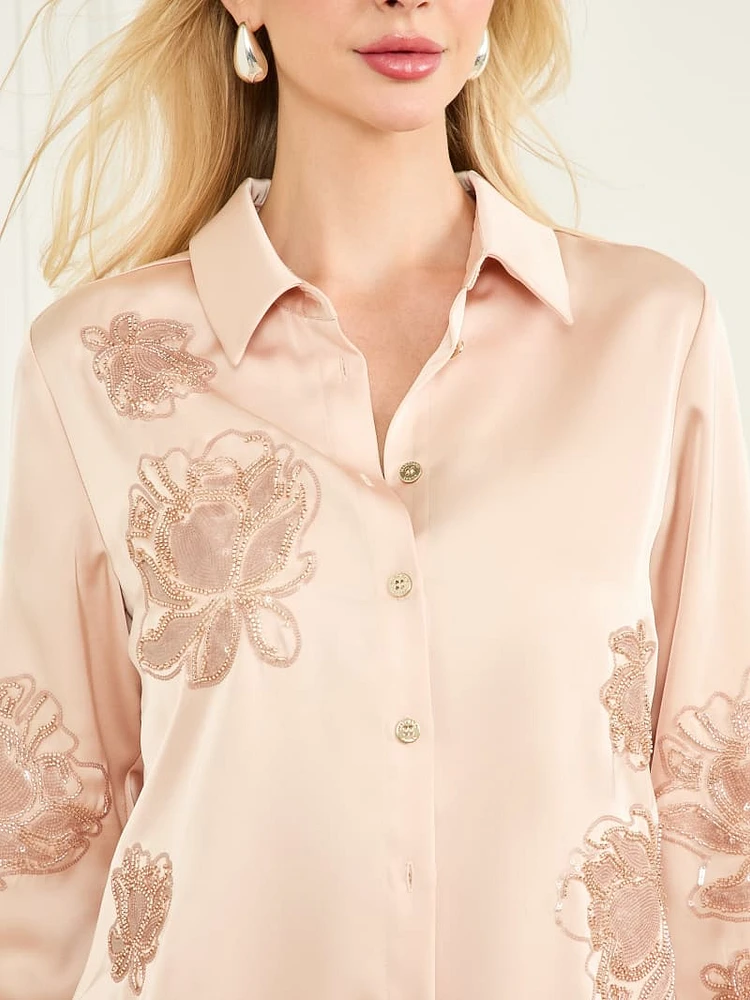 Gwen Embroidered Flower Shirt