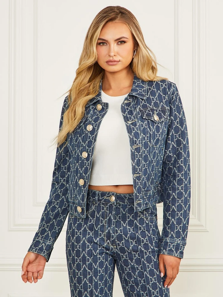 Bea Monogram Denim Trucker Jacket