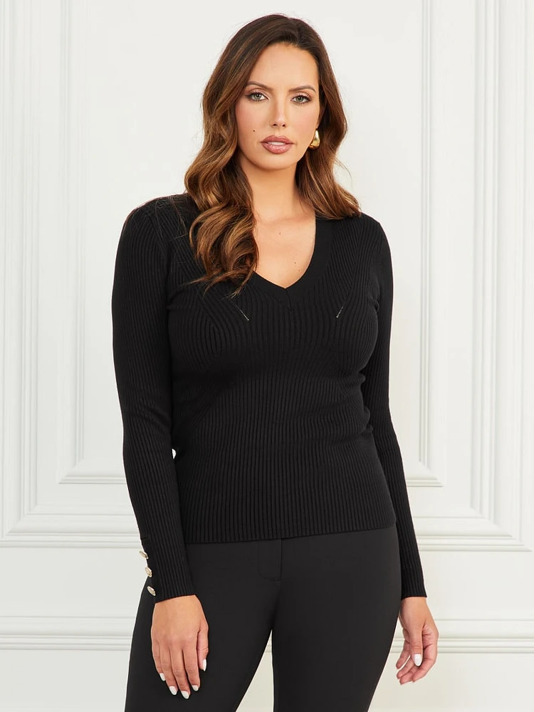 Eco Isa V-Neck Sweater Top