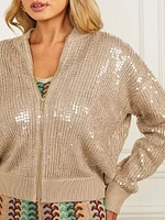 Claudia Sequins Sweater Jacket