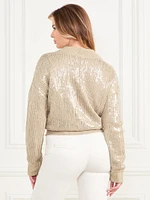 Claudia Sequins Sweater Jacket