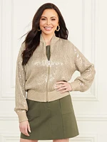 Claudia Sequins Sweater Jacket