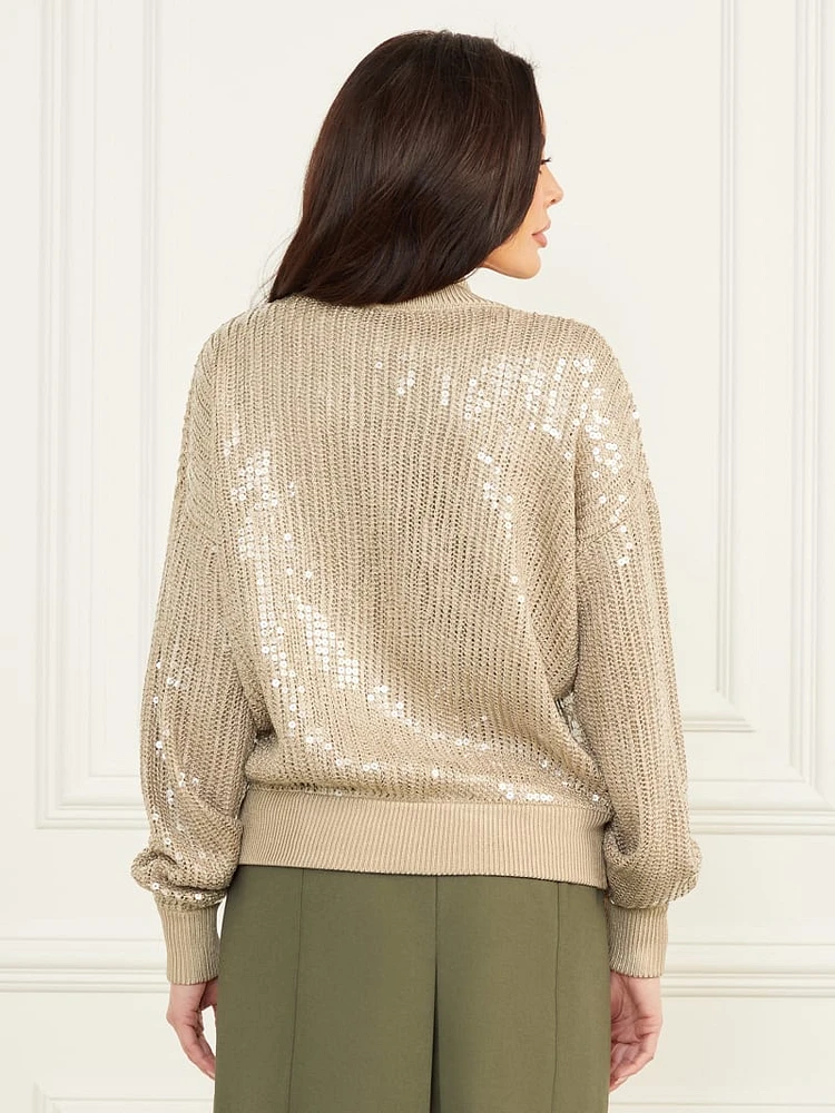 Claudia Sequins Sweater Jacket