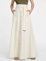 Pat Belted Maxi Skirt