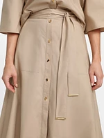 Pat Belted Maxi Skirt