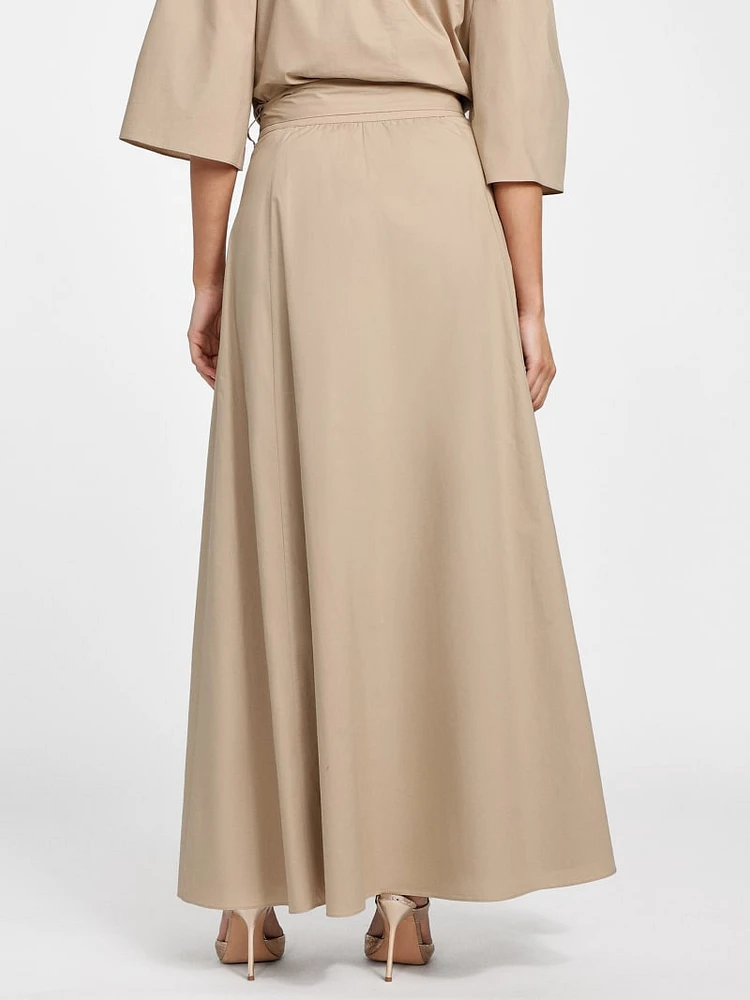Pat Belted Maxi Skirt