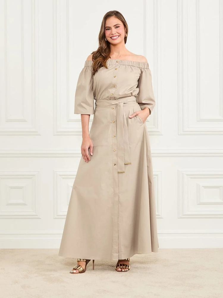 Pat Belted Maxi Skirt