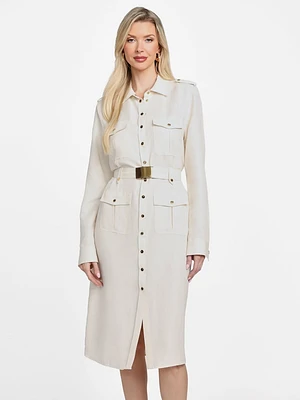 Eco Greta Linen-Blend Safari Dress