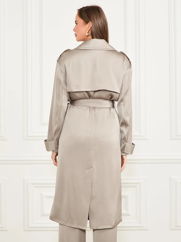 Eva Satin Trench Coat