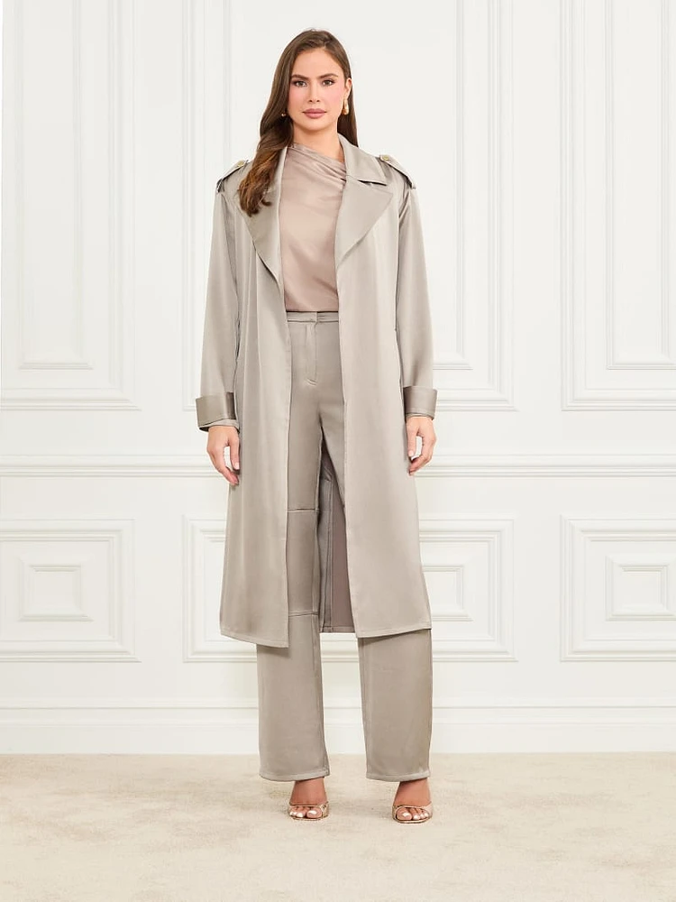 Eva Satin Trench Coat