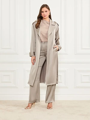 Eva Satin Trench Coat