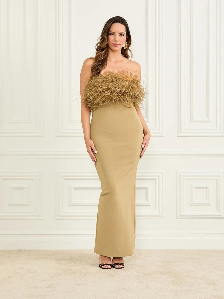 Evita Feather Bandage Gown