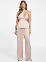 Aretha Satin Crossed Top