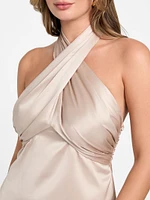Aretha Satin Crossed Top