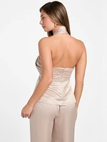Aretha Satin Crossed Top