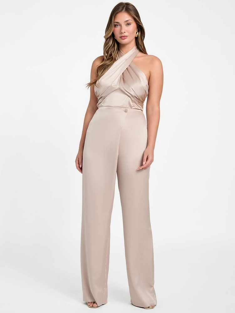 Aretha Satin Crossed Top