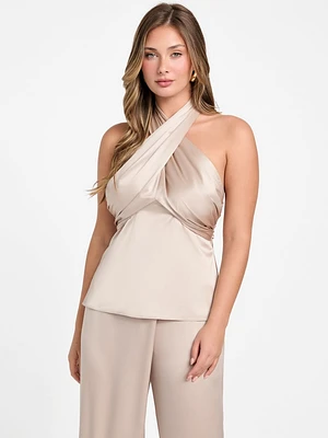 Aretha Satin Crossed Top