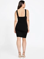Janet Button Ribbed Sweater Dress