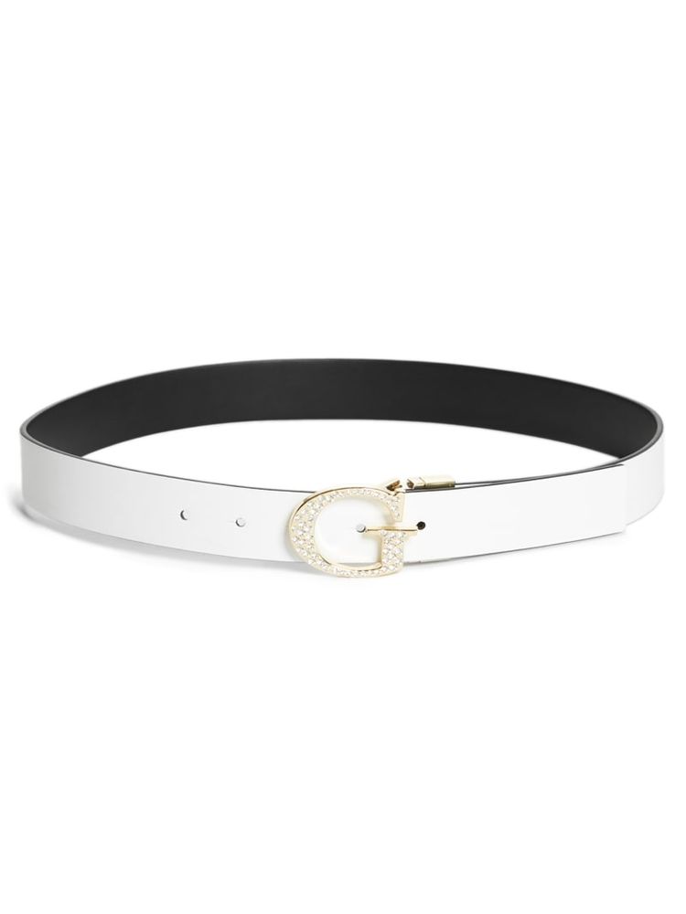 Reversible Rhinestone G-Buckle Belt