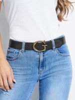 Jackie G Leather Logo Belt