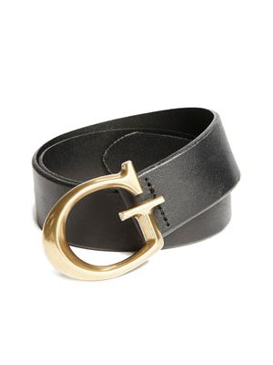 Jackie G Leather Logo Belt