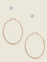 Gold-Tone Cubic Zirconia Hoop Earrings Set