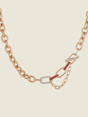 Rose Gold-Tone Collar Toggle Necklace