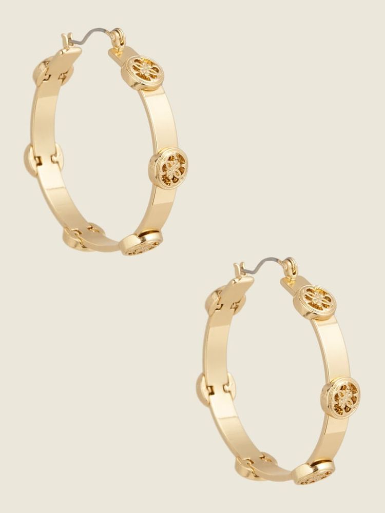 Rose Gold-Tone Quatro G Hoop Earrings