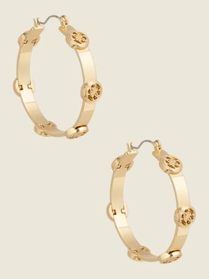 Rose Gold-Tone Quatro G Hoop Earrings