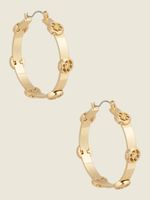 Rose Gold-Tone Quatro G Hoop Earrings