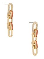 Mixed-Material Drop Chain Earrings