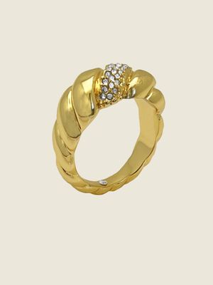 Gold-Tone Croissant Ring - Size 7