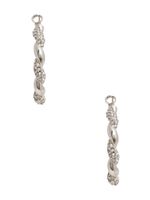 Twist and Stones Silver-Tone Hoop Earrings