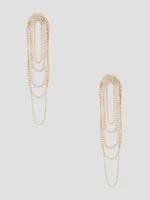 Gold-Tone Rhinestone Statement Drop Earrings