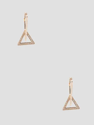 Gold-Tone Triangle Hoop Earrings