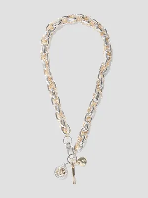 Quattro G Charm Mixed Chain Necklace