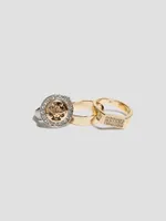 Gold-Tone Quattro G Ring Set - Size 7