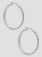 Silver-Tone Oversized Hoop Earrings