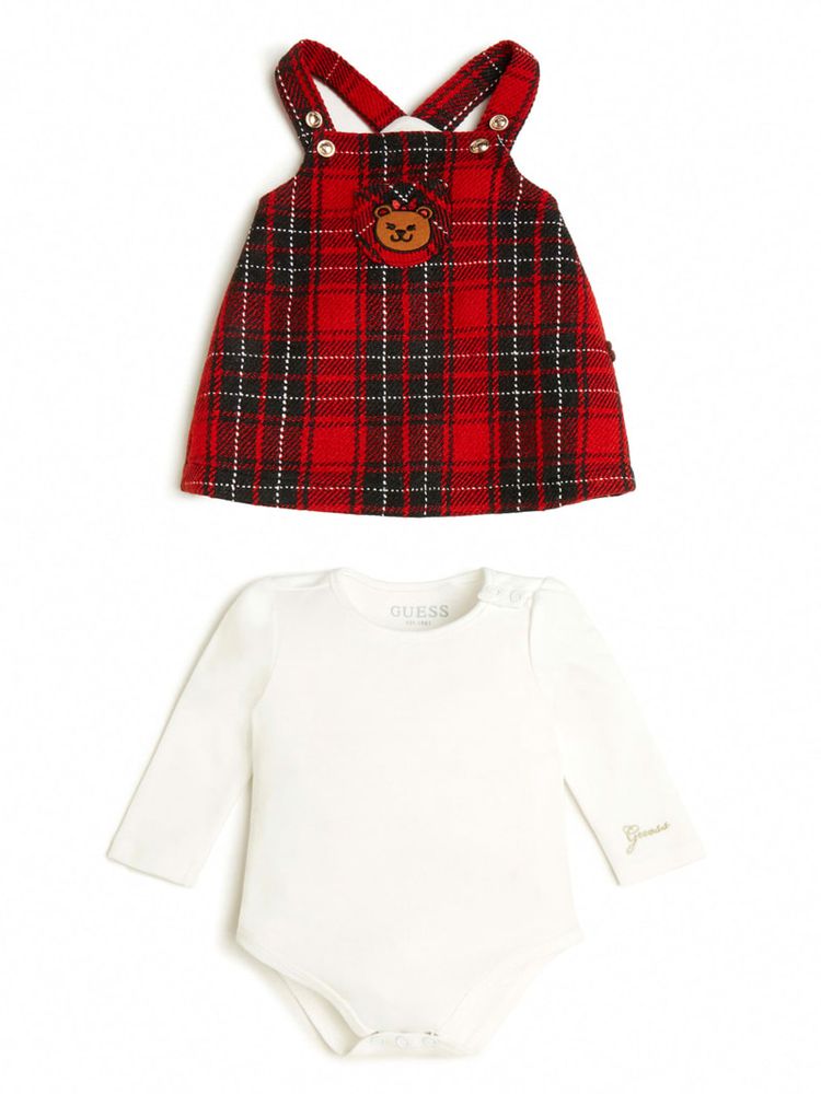 Long-Sleeve Bodysuit and Plaid Skirtall Set (0-24M)