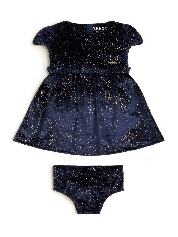 Metallic Dots Velour Dress (0-24M)