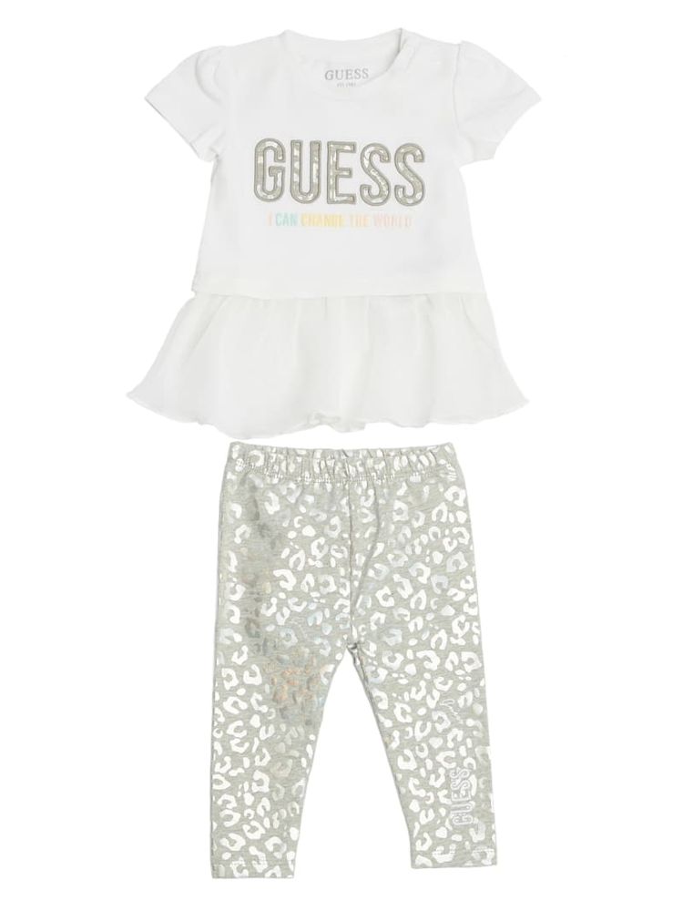 Iridescent Leopard Logo Tee and Leggings Set (3-24M)