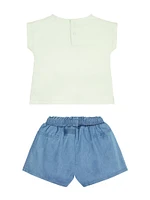 Daydreamer Tee and Chambray Shorts Set (0-24M)