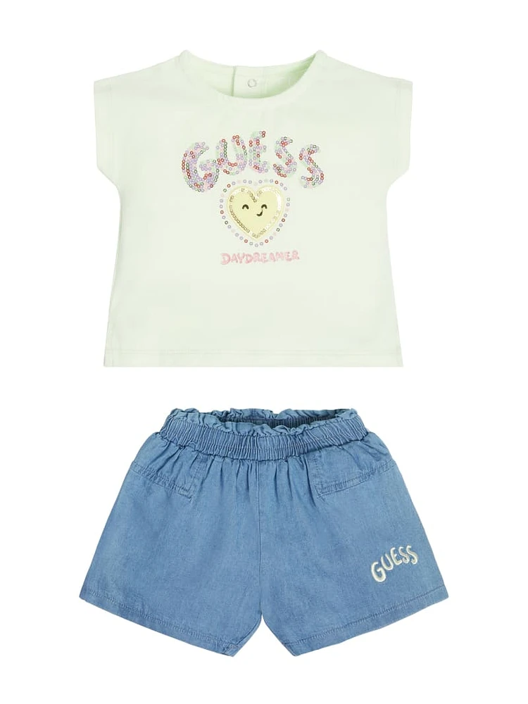 Daydreamer Tee and Chambray Shorts Set (0-24M)