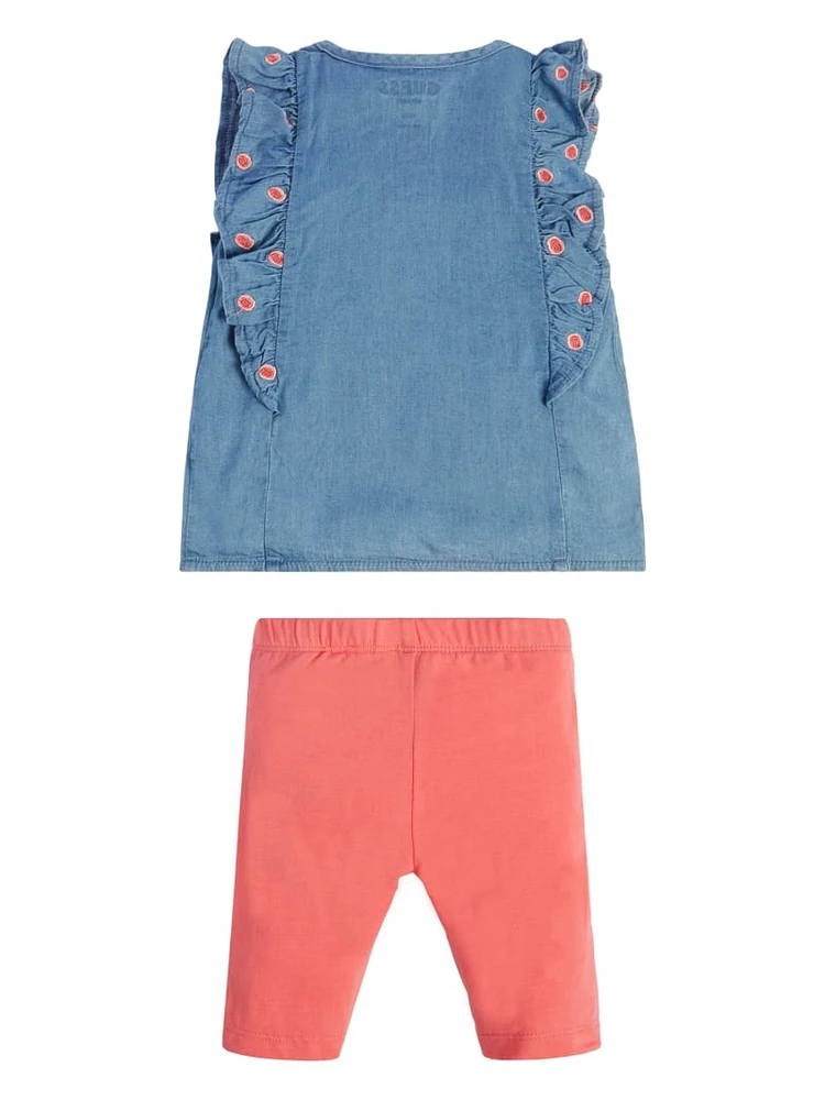 Rose Chambray Shirt and Leggings Set (0-24M)