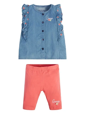 Rose Chambray Shirt and Leggings Set (0-24M)